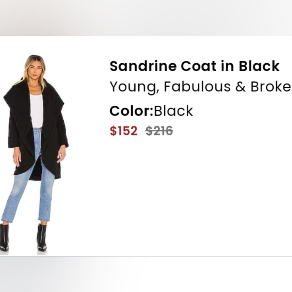 Young Fabulous & Broke Sandrine Quilted Cocoon Coat NWT - Picture 2 of 9